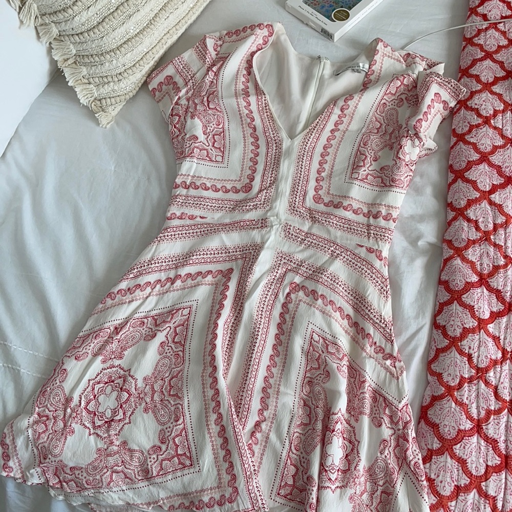 Lovers and Friends Red and white printed dress